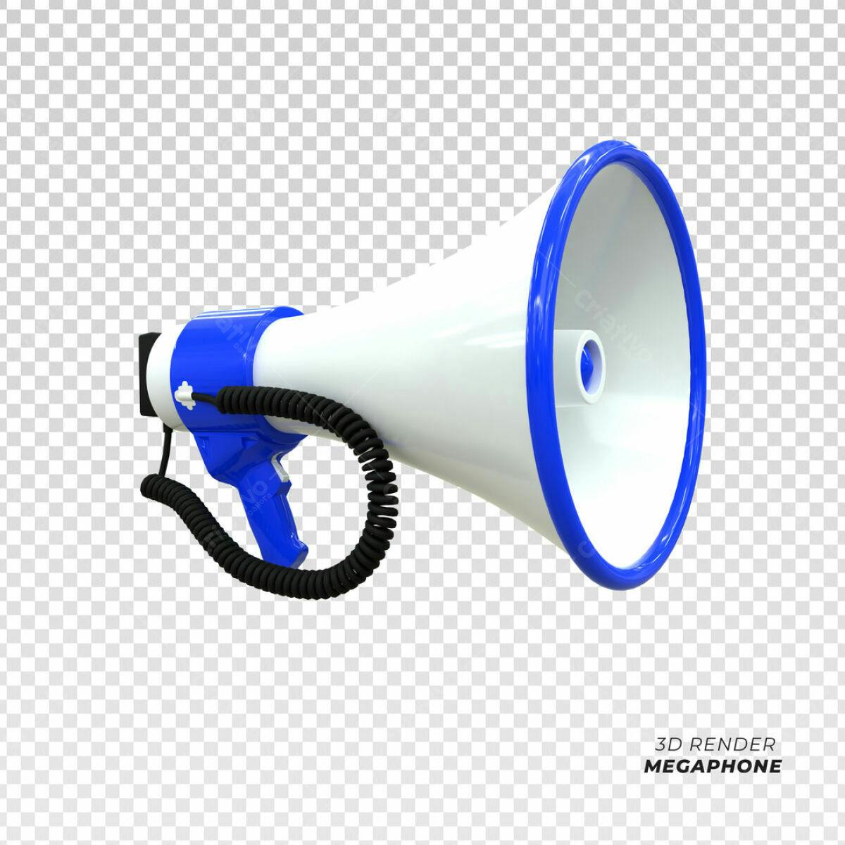 Megafone Azul e Branco PSD Editável