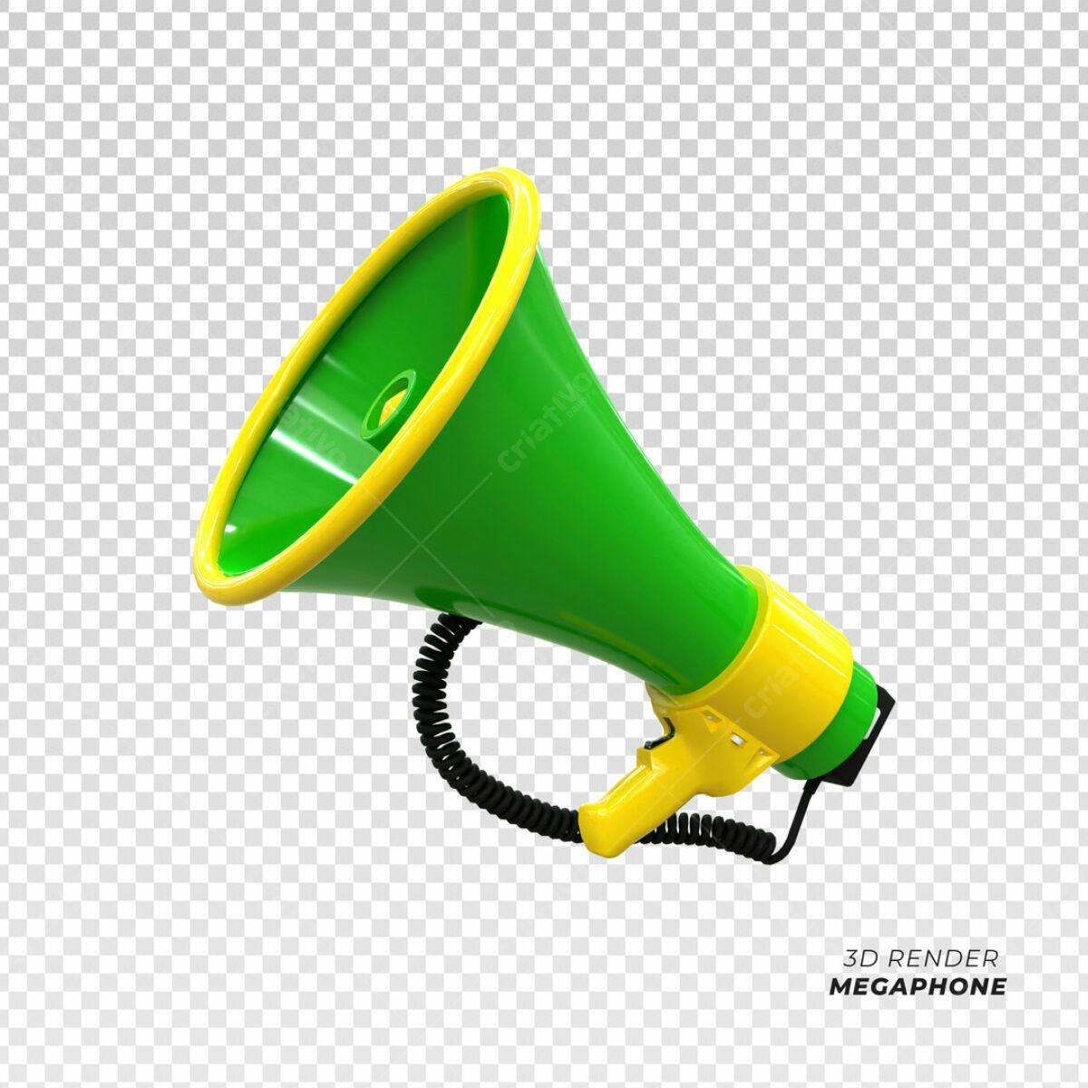 Megafone Verde e Amarelo PSD Editável
