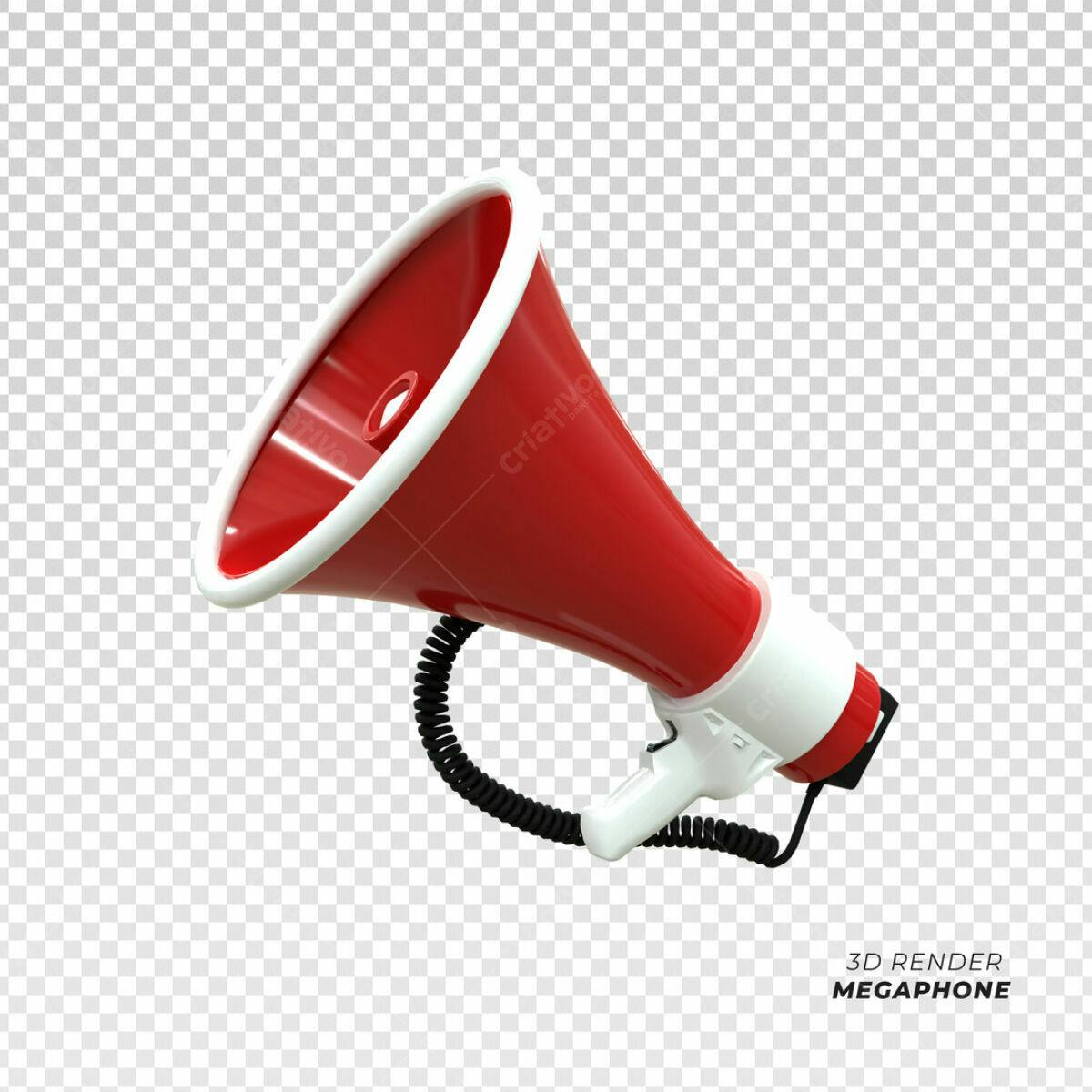 Megafone Vermelho PSD Editável para Anúncios