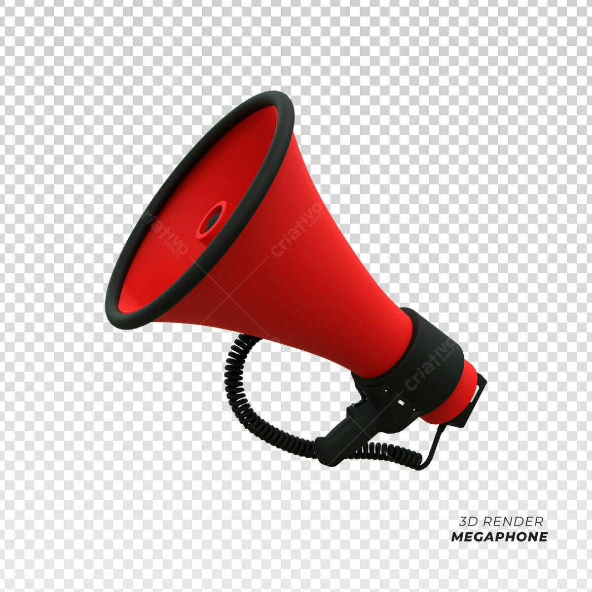 Megafone Vermelho PSD Editável