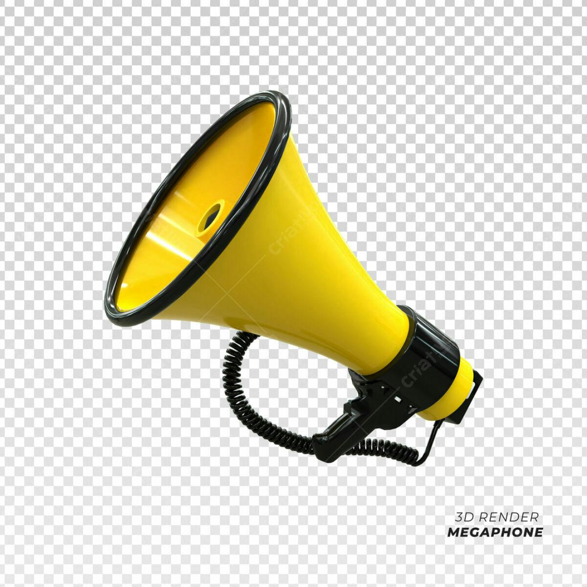 Megafone Amarelo PSD Editável
