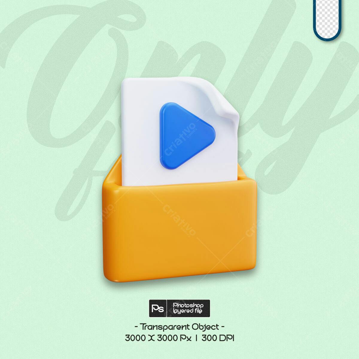 Objeto 3D Envelope com Arquivo PSD Editável
