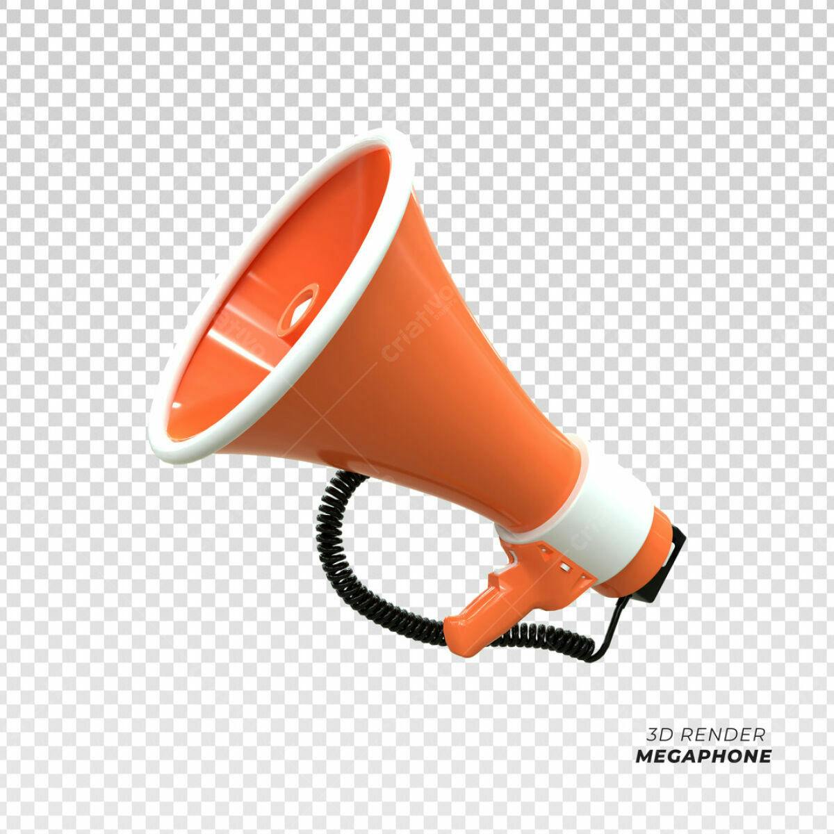 Megafone Laranja PSD Editável para Anúncios
