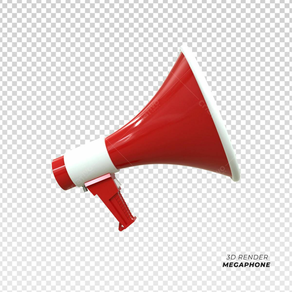 Megafone Vermelho e Branco PSD Editável