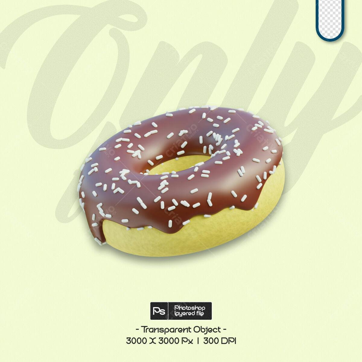 Imagem Donut Chocolate PSD Editável