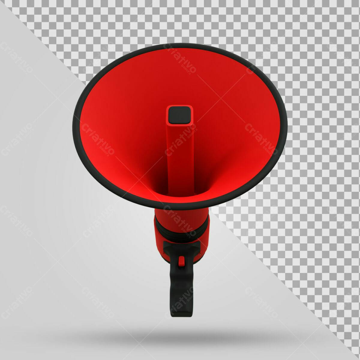 Megafone Vermelho PSD para Anúncios