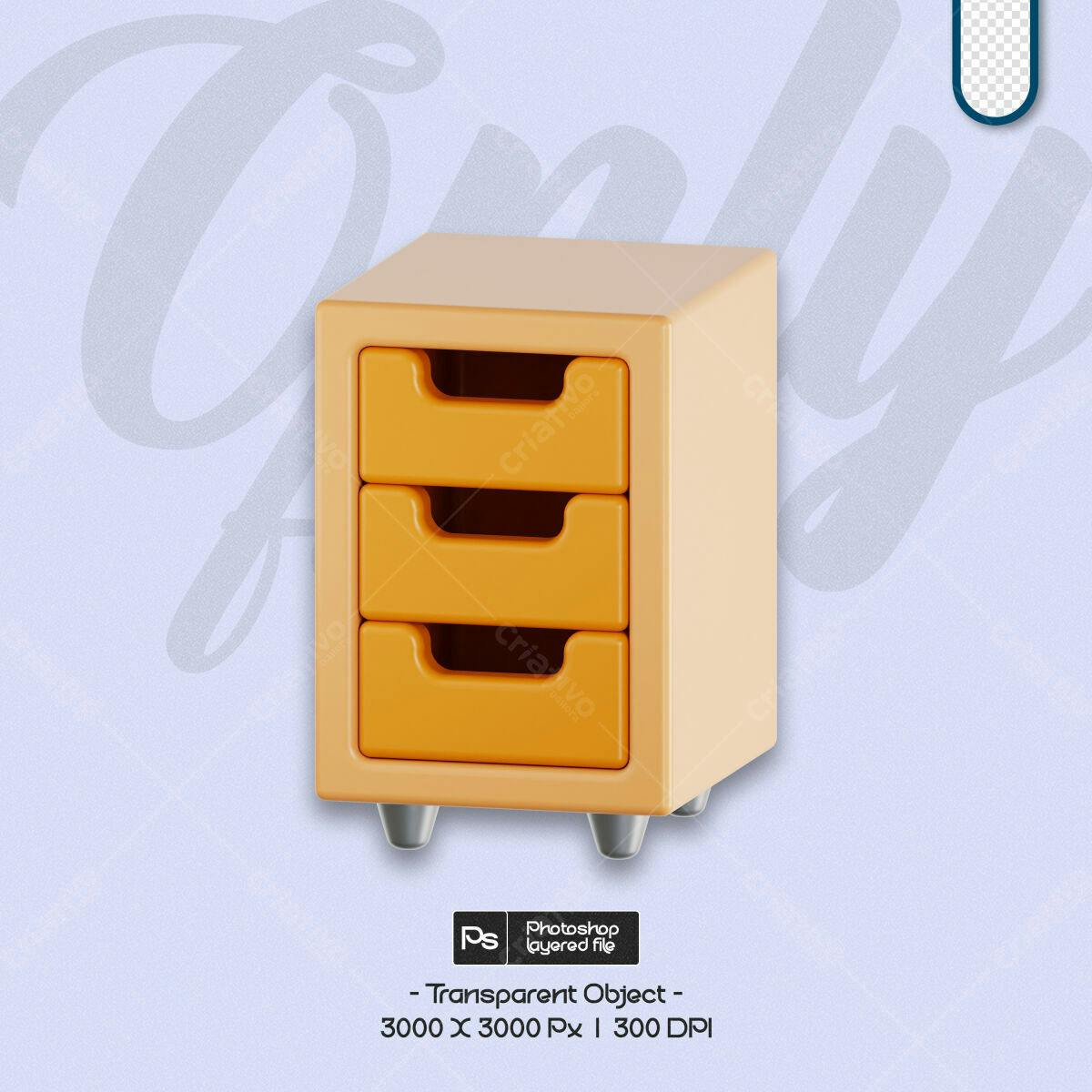 Mockup Arquivo PSD de Gaveteiro Amarelo e Bege
