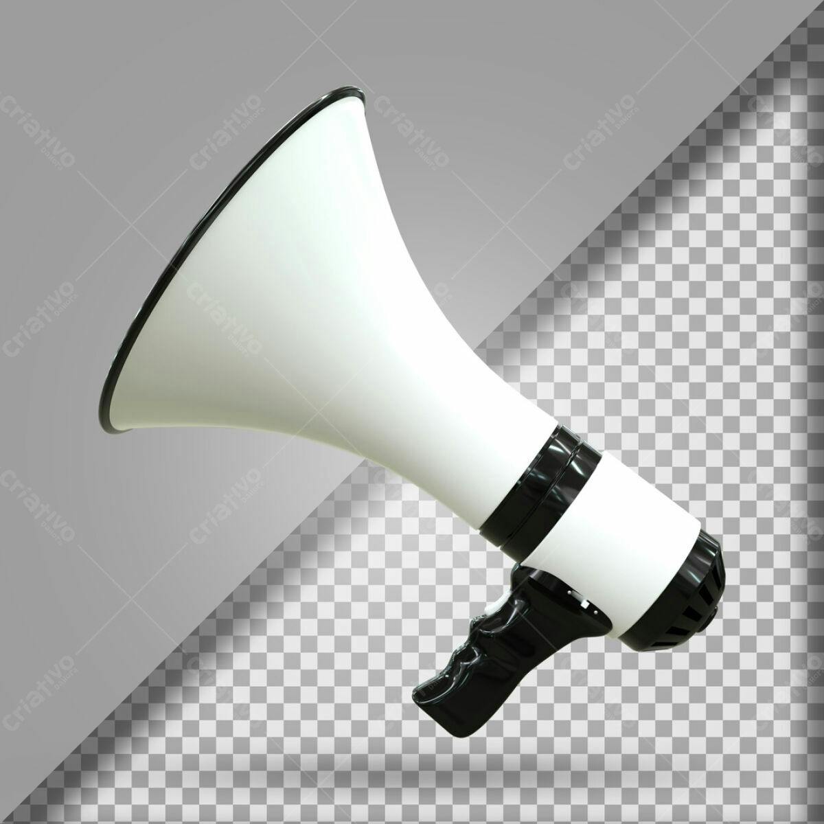 Megafone para Anúncios PSD Editável