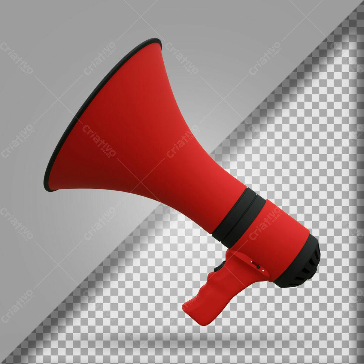 Megafone Vermelho PSD Editável