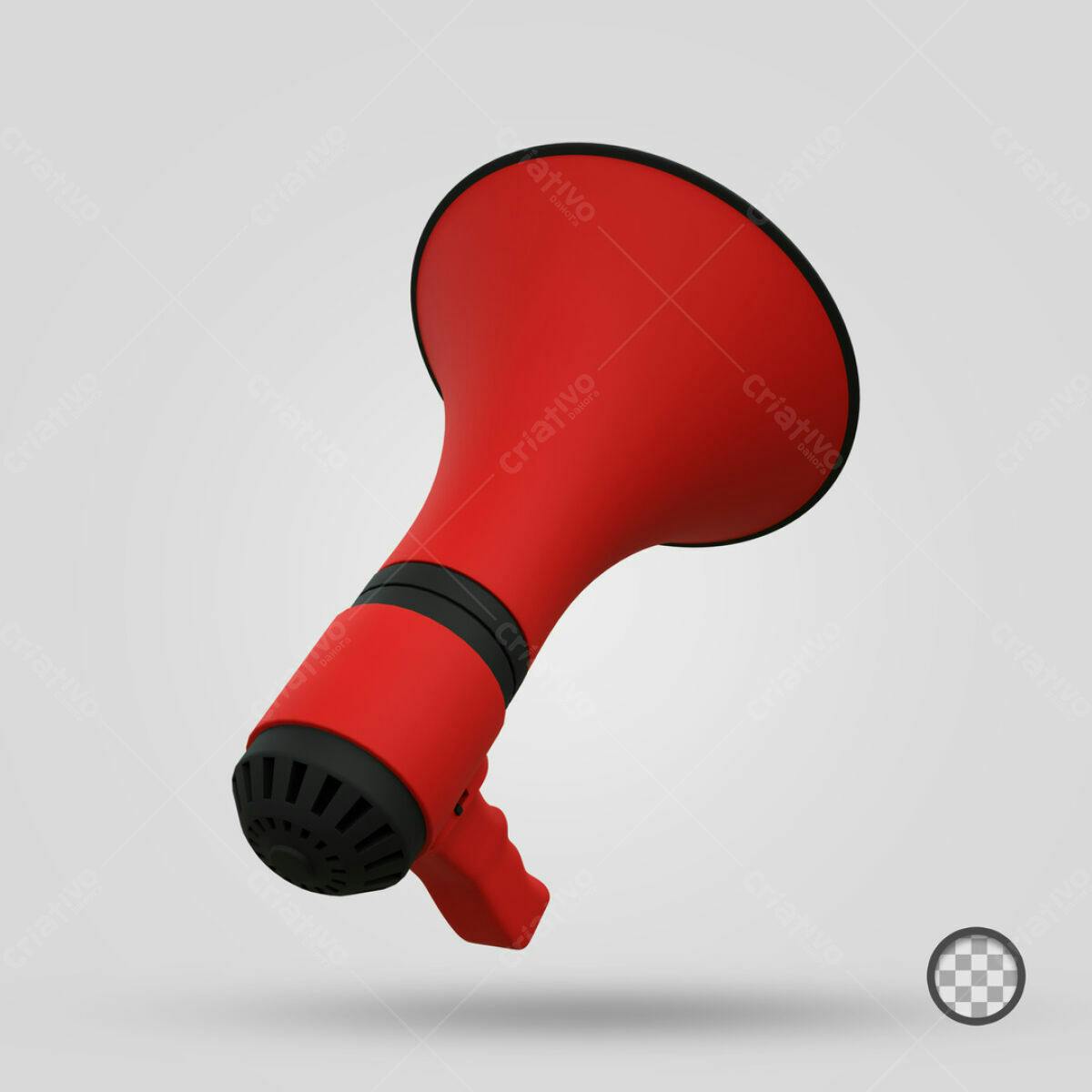 Megafone Vermelho PSD Editável