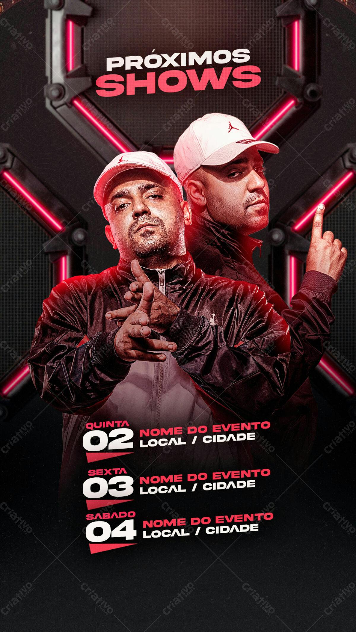 Flyer para Shows de Música PSD Editável
