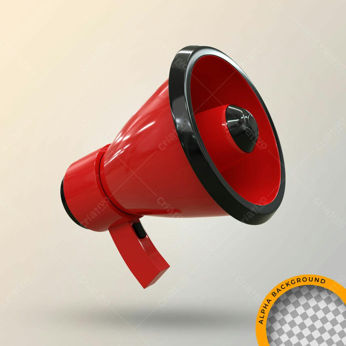 Mockup Megafone Vermelho PSD Editável