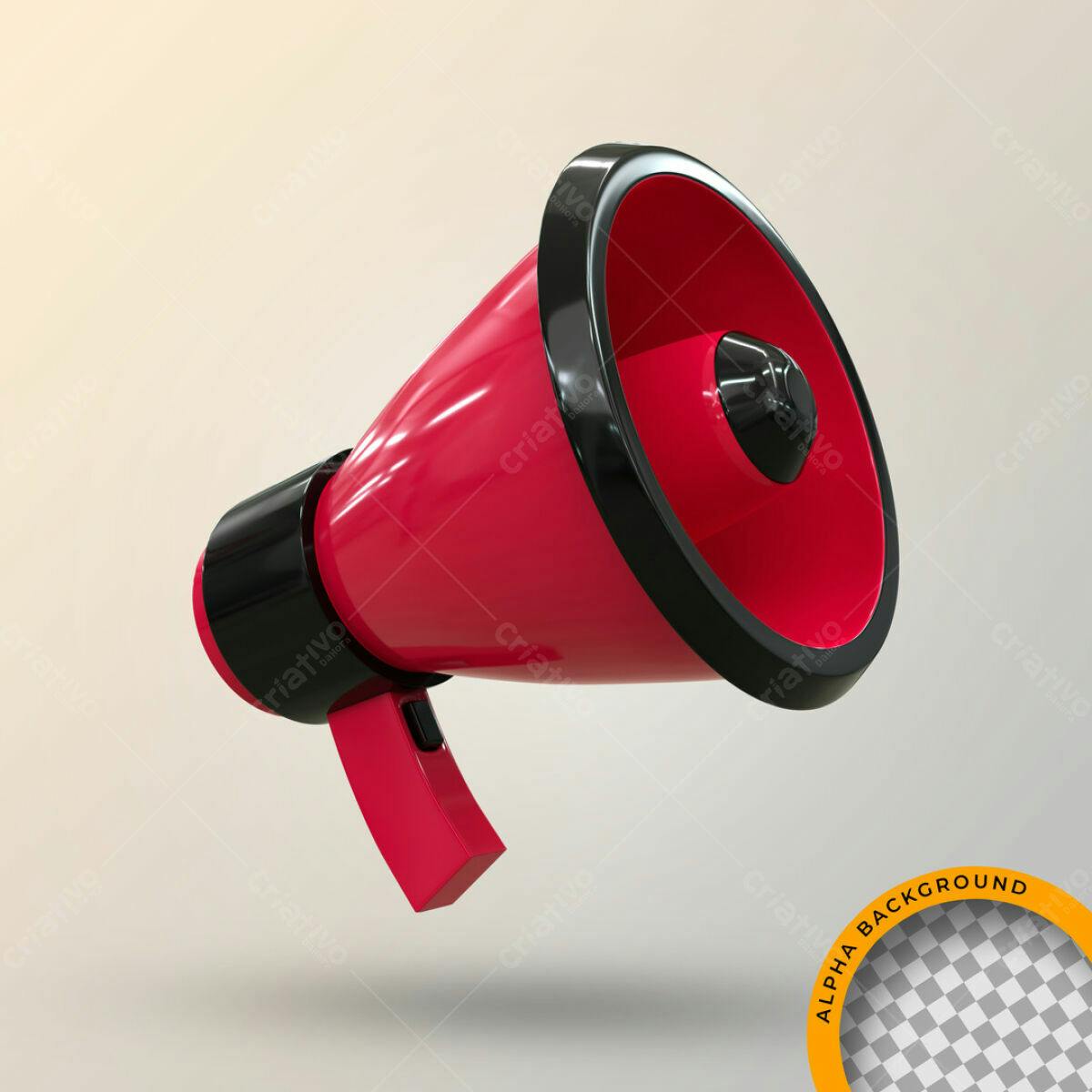 Megafone Vermelho PSD Editável