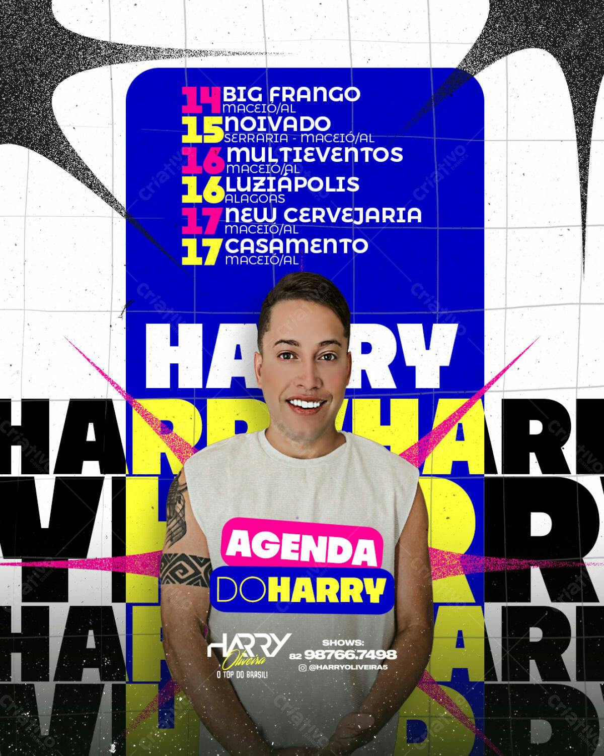 Flyer para Agenda do Harry PSD Editável