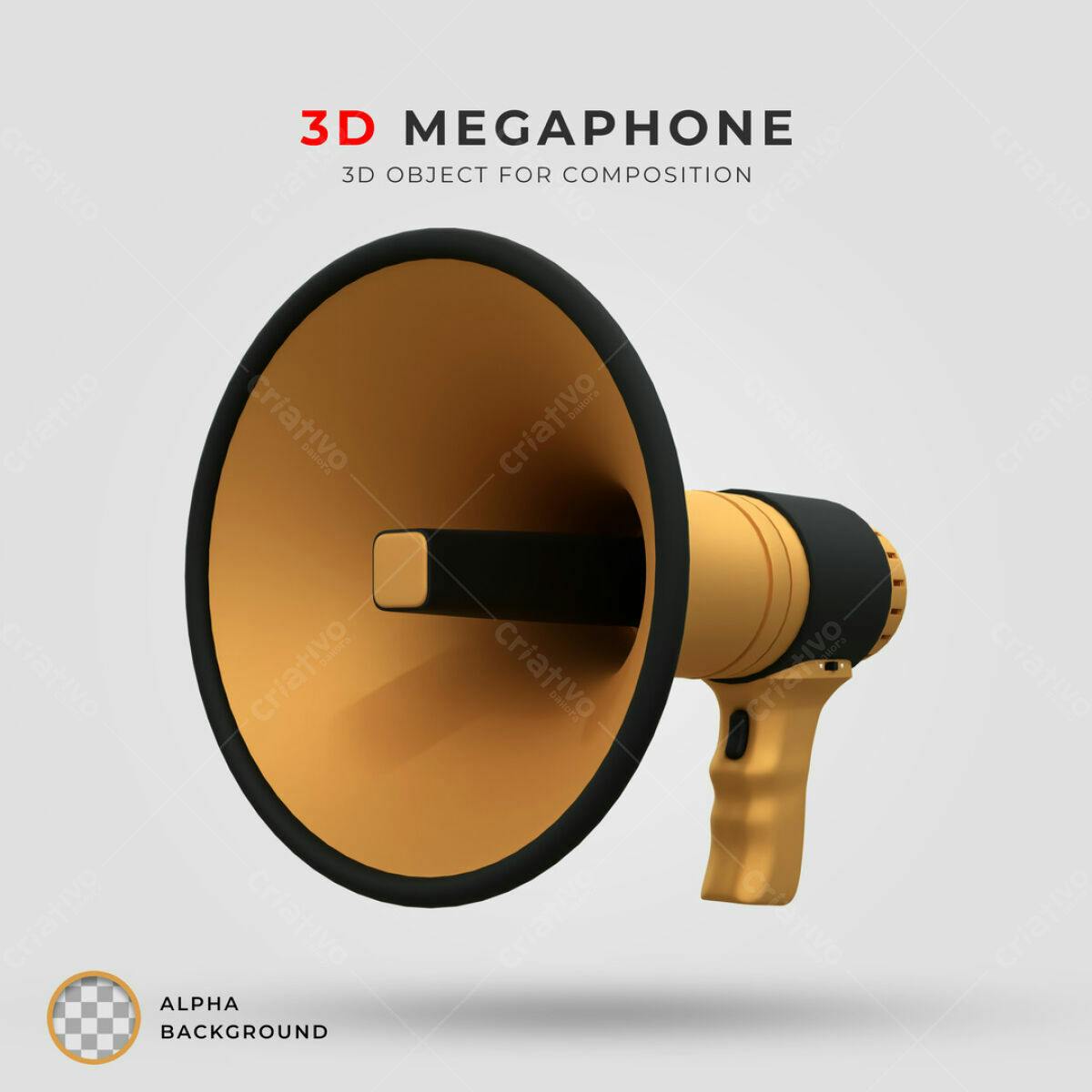 Megafone 3D para Mockups PSD Editável