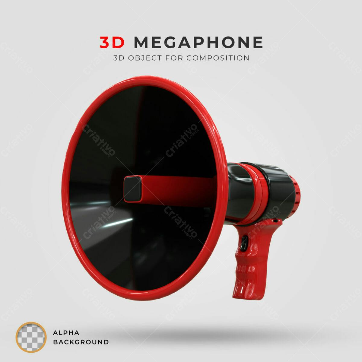 Megafone 3D para Mockups PSD Editável