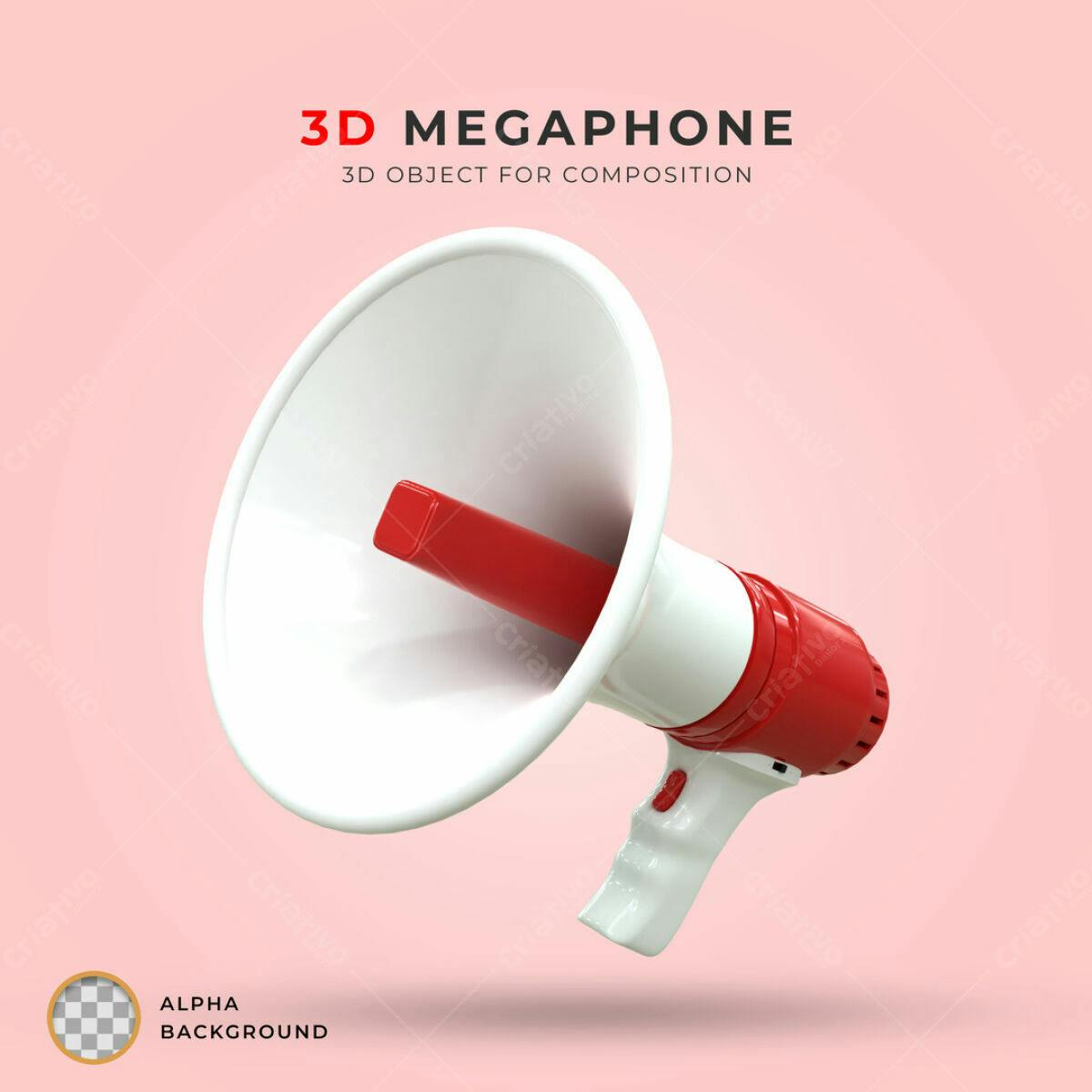 Megafone 3D para Mockups PSD Editável