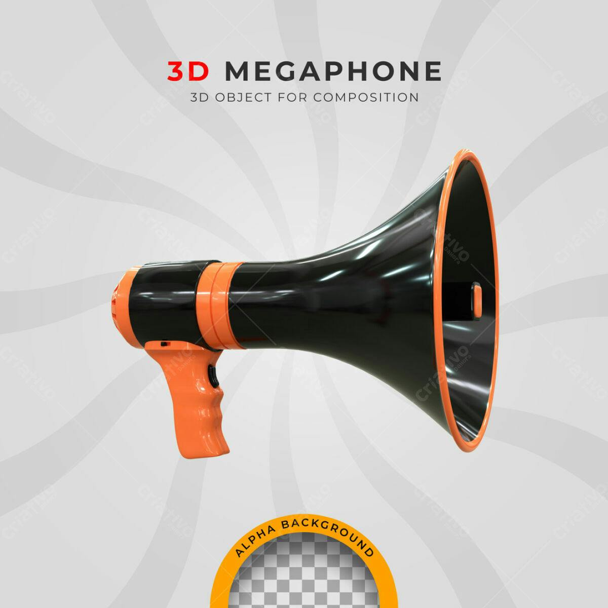 Megafone 3D PSD para Anúncios e Marketing
