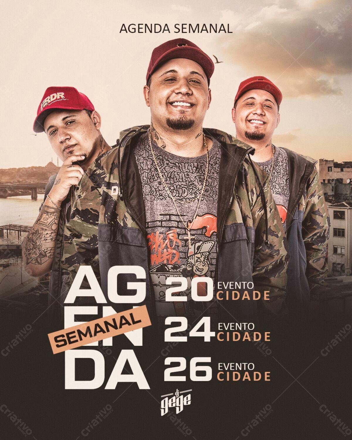 Flyer Agenda Semanal Cantor PSD Editável