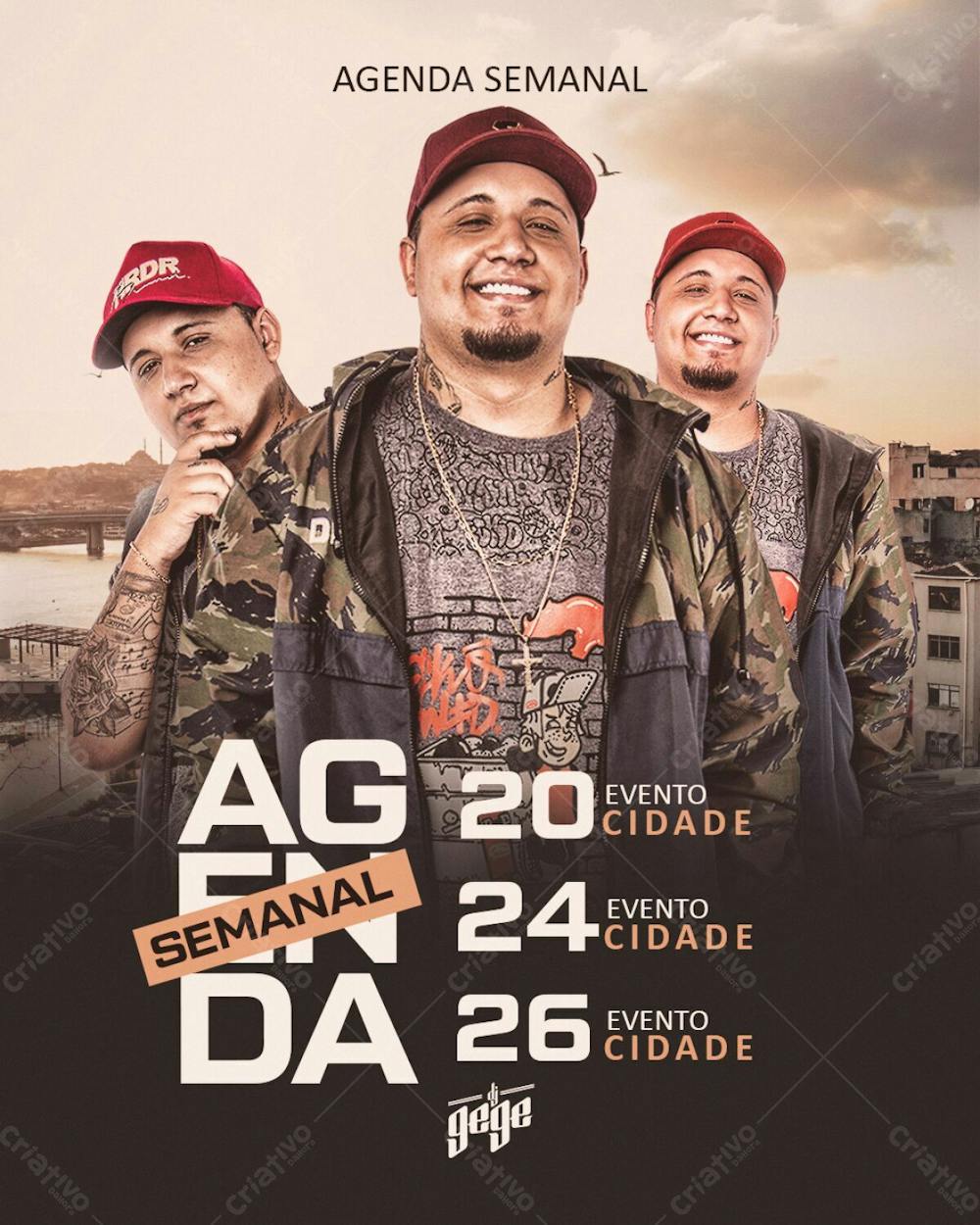 Flyer Agenda Semanal Dj Gege Social Media Psd Editavel