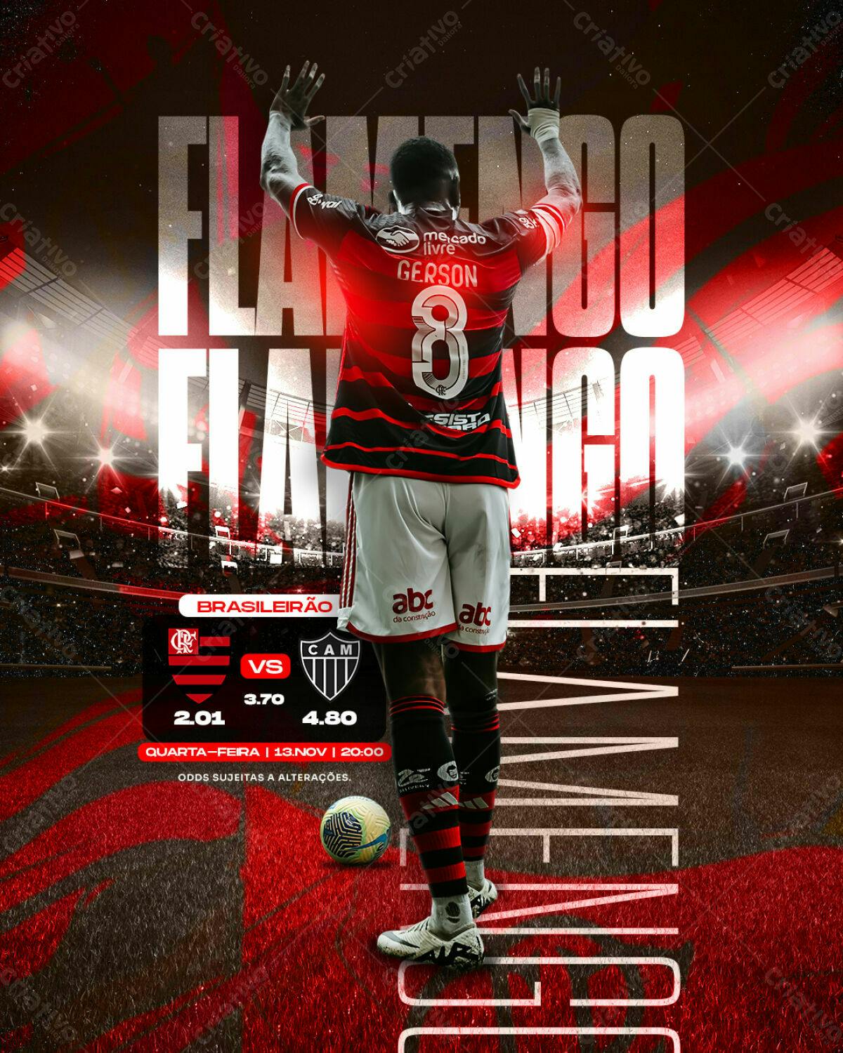 Flyer Flamengo x CAM PSD Editável