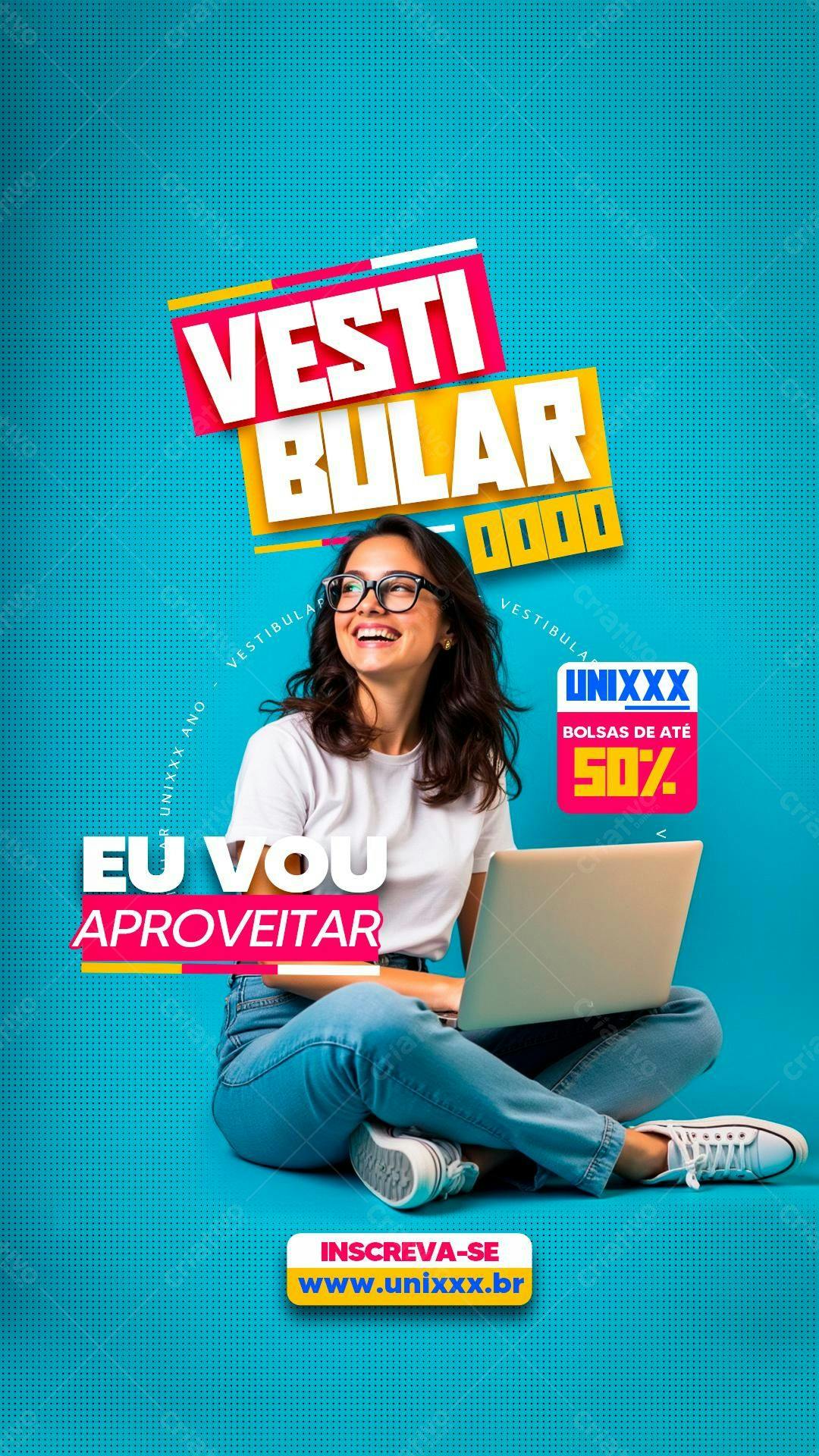 Flyer Vestibular com Desconto PSD Editável