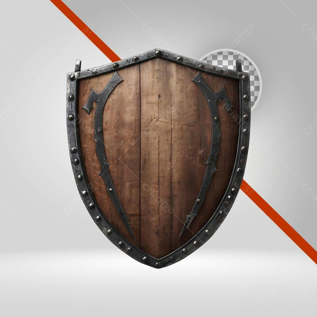 Escudo medieval PNG com fundo transparente