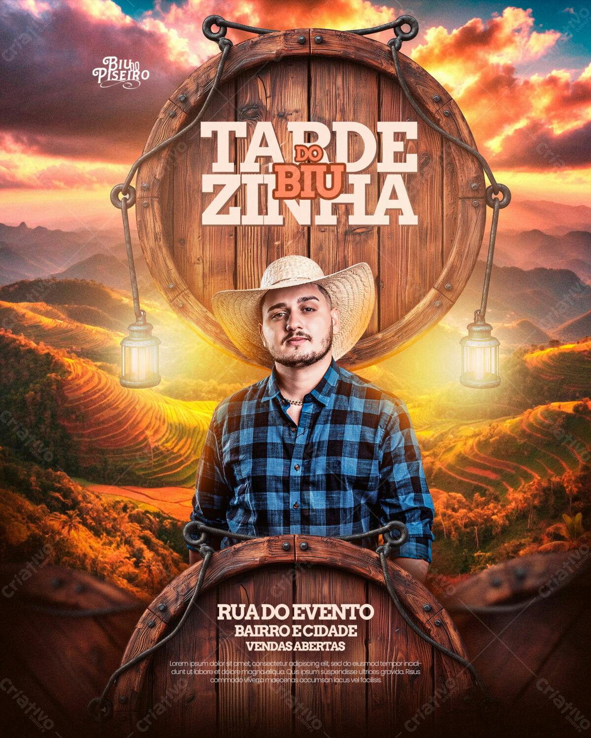 Flyer Tarde do Zinho Biú PSD Editável