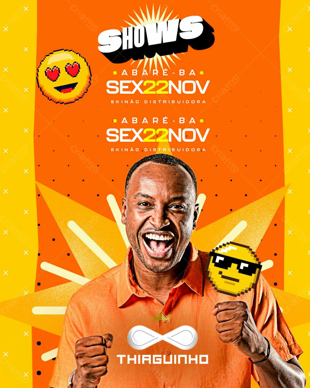 Flyer Agenda De Shows Thiaguinho Feed Psd Editável