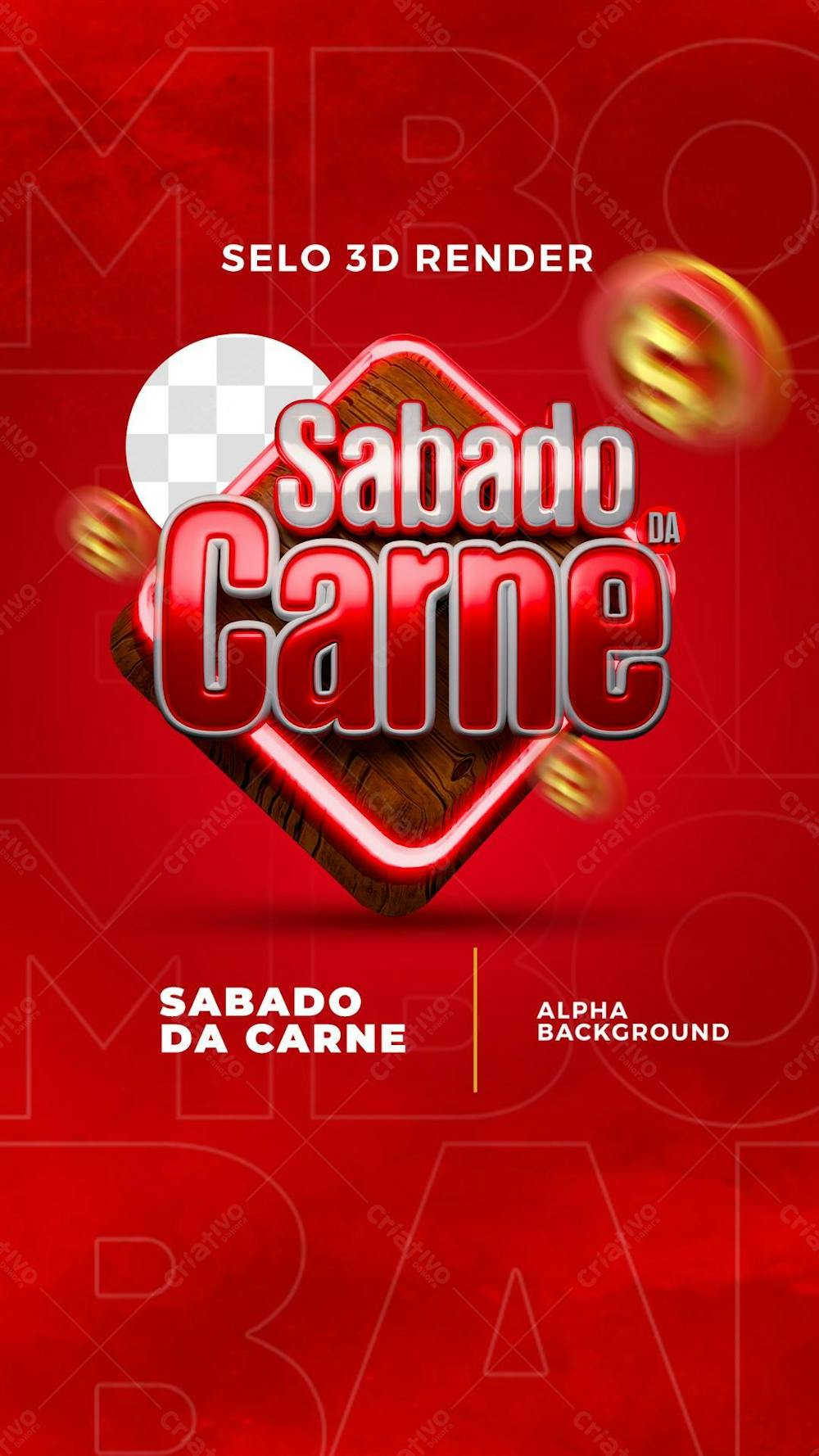 Selo 3d Render Sabado Da Carne