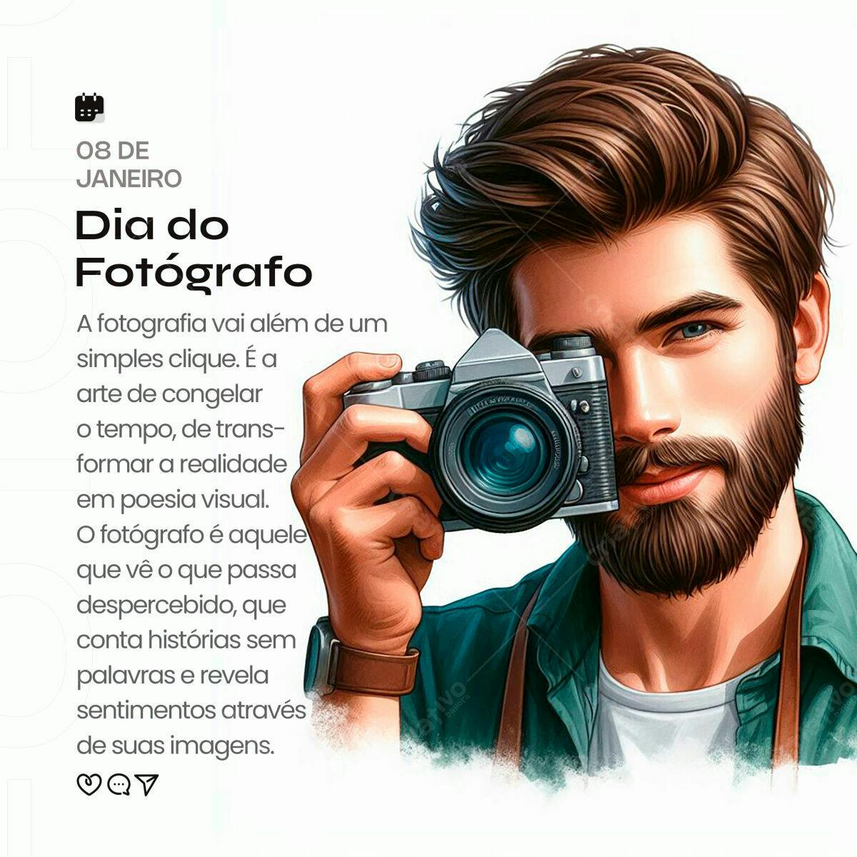 Post para Dia do Fotógrafo PSD Editável