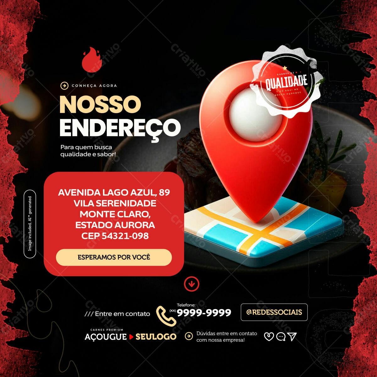 Postagem Redes Sociais Açougue PSD Editável