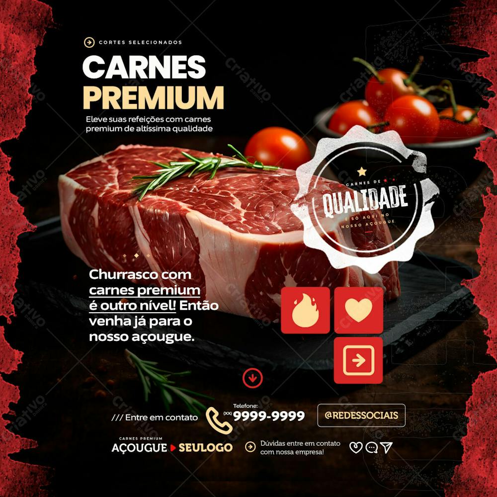 Cortes Selecionados, Carnes Premium De Muita Qualidade É Aqui No Nosso Açougue