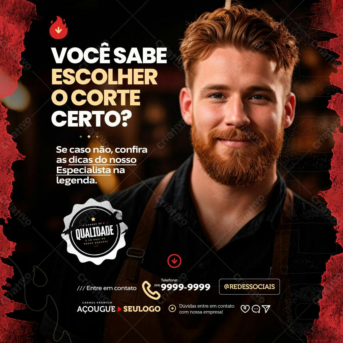Post para Açougue PSD Editável