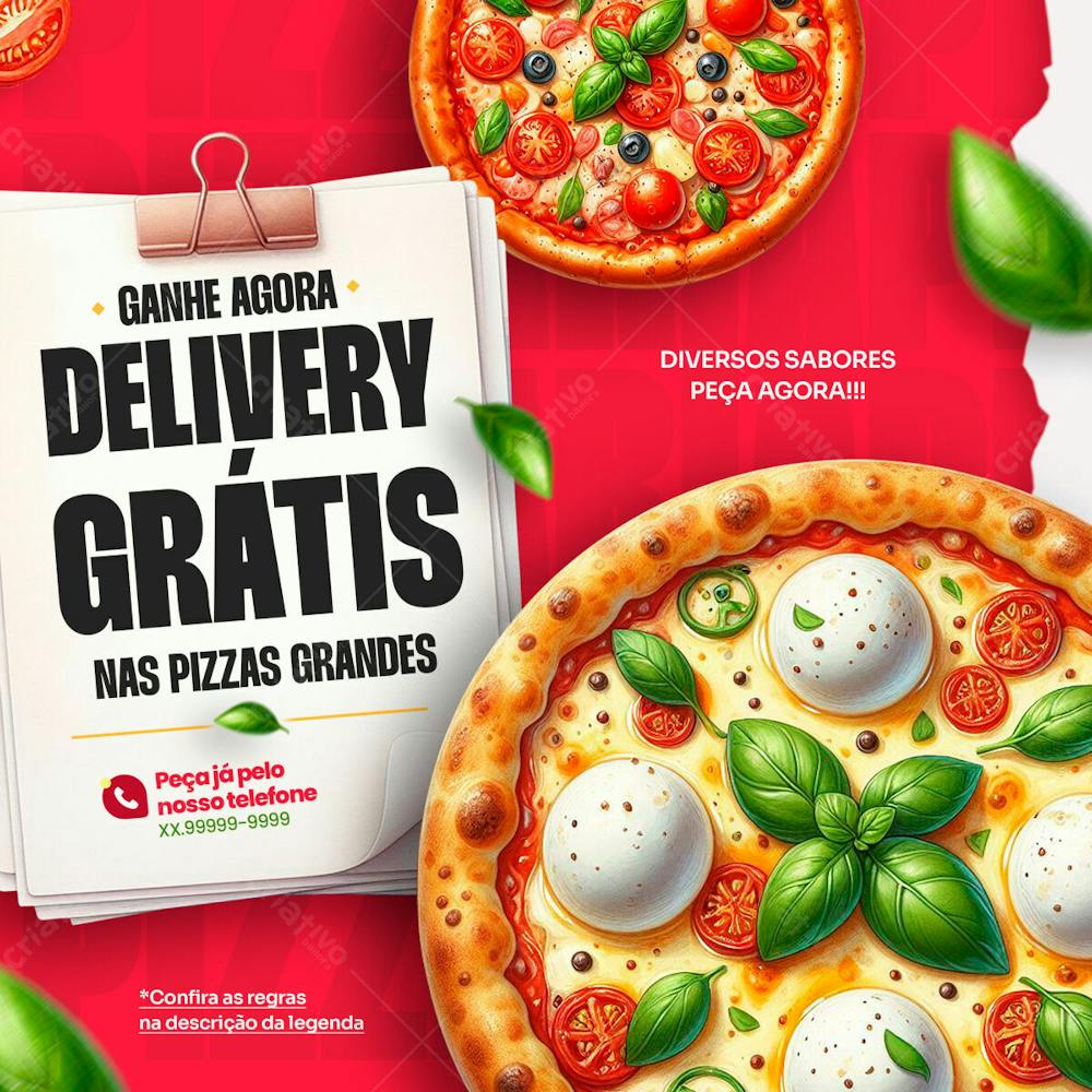 Delivery Grátis Nas Pizzas Grandes