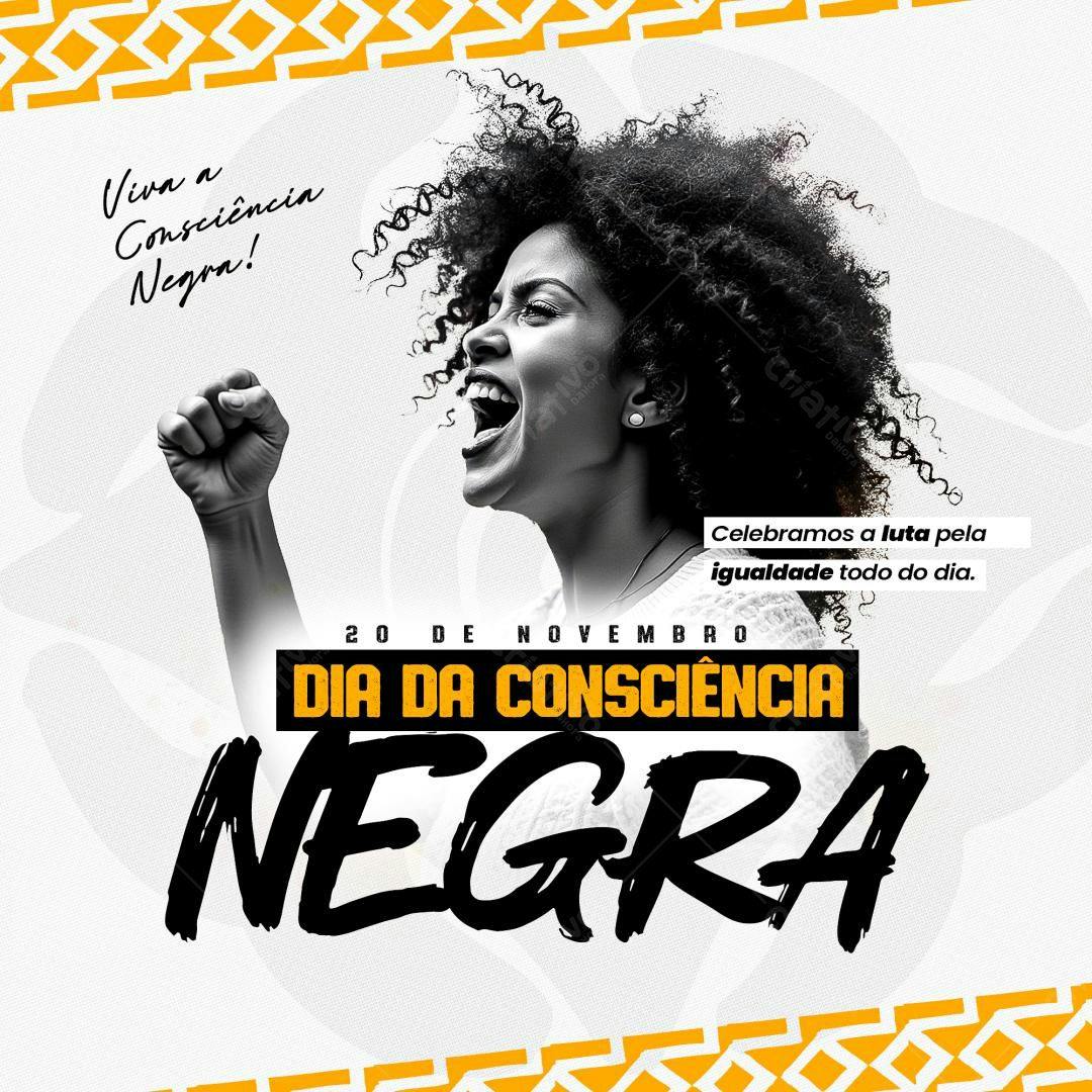 Flyer Dia da Consciência Negra PSD Editável