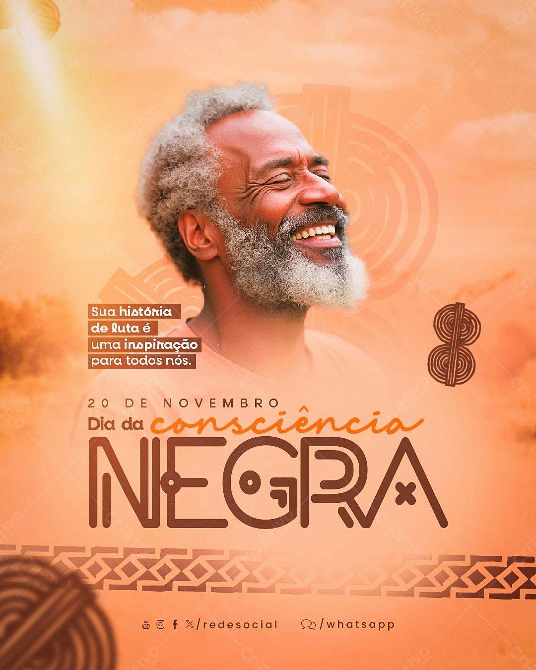 Flyer Dia da Consciência Negra PSD Editável