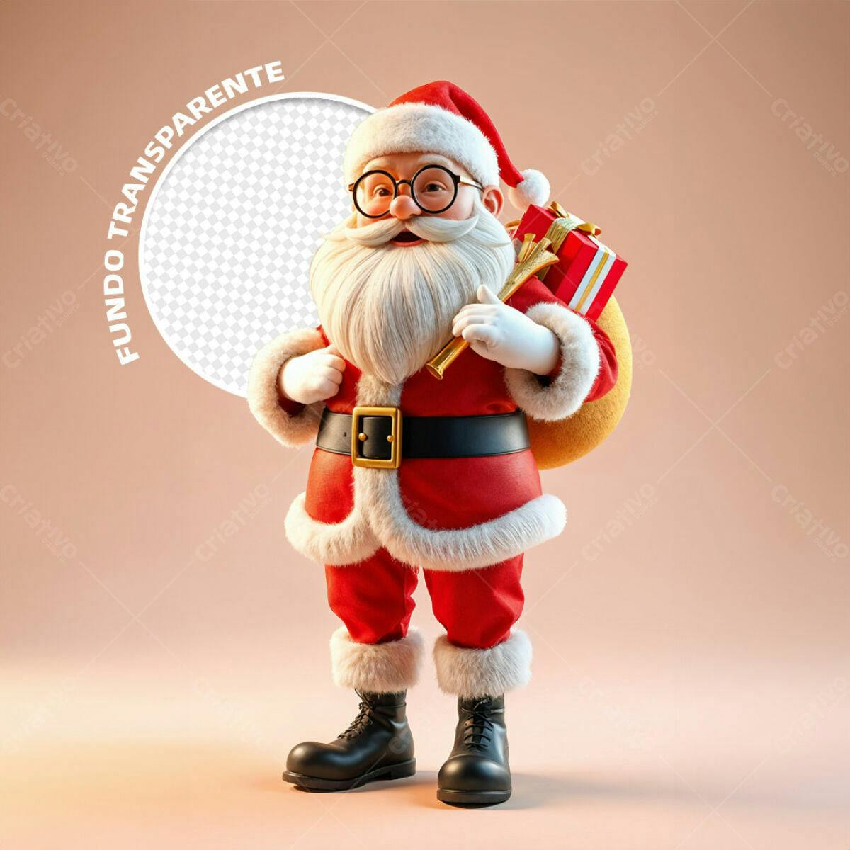Personagem Natalino Papai Noel PSD Editável