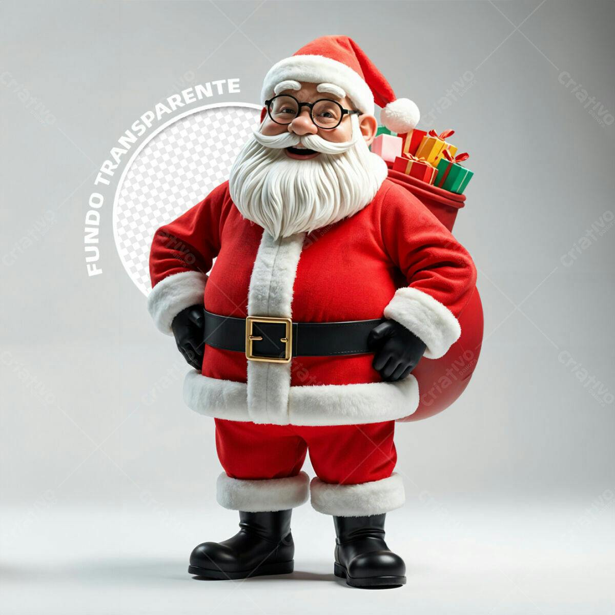 Personagem Papai Noel Natal PSD Editável