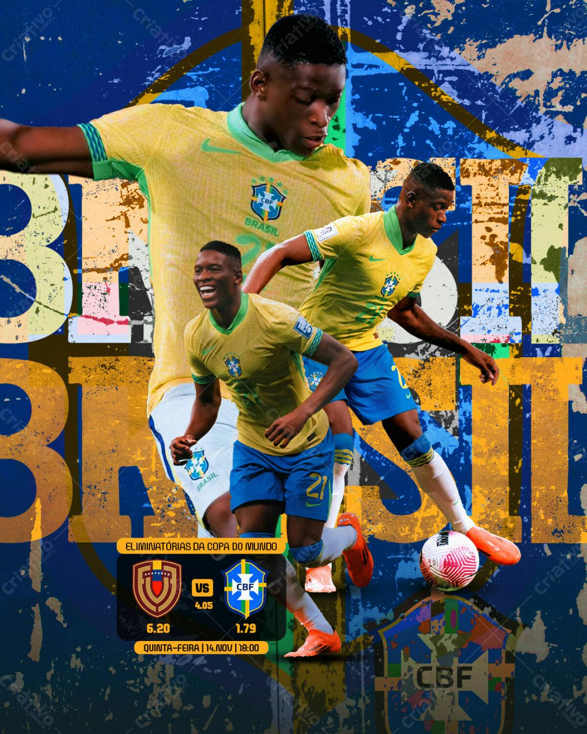 Flyer Eliminatórias Copa do Mundo PSD Editável