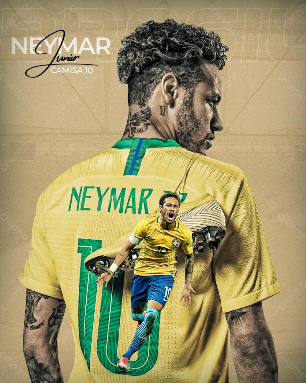 Flyer Jogador De Futebol Neymar Jr