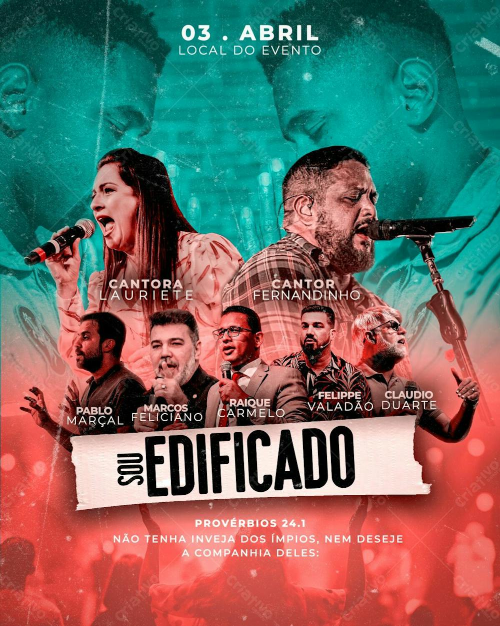Flyer Gospel Sou Edificado