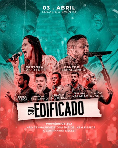 Flyer Gospel Sou Edificado