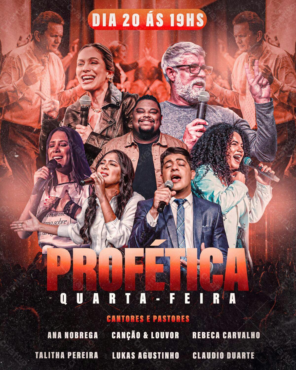 Flyer para Evento Profético Quarta-Feira PSD Editável