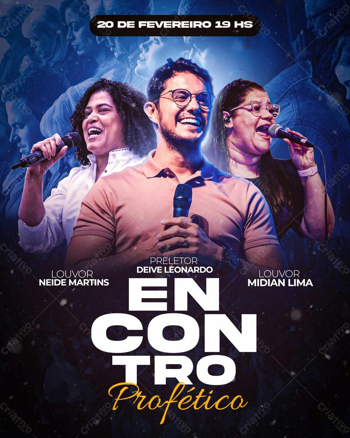 Flyer para Encontro Profético PSD Editável