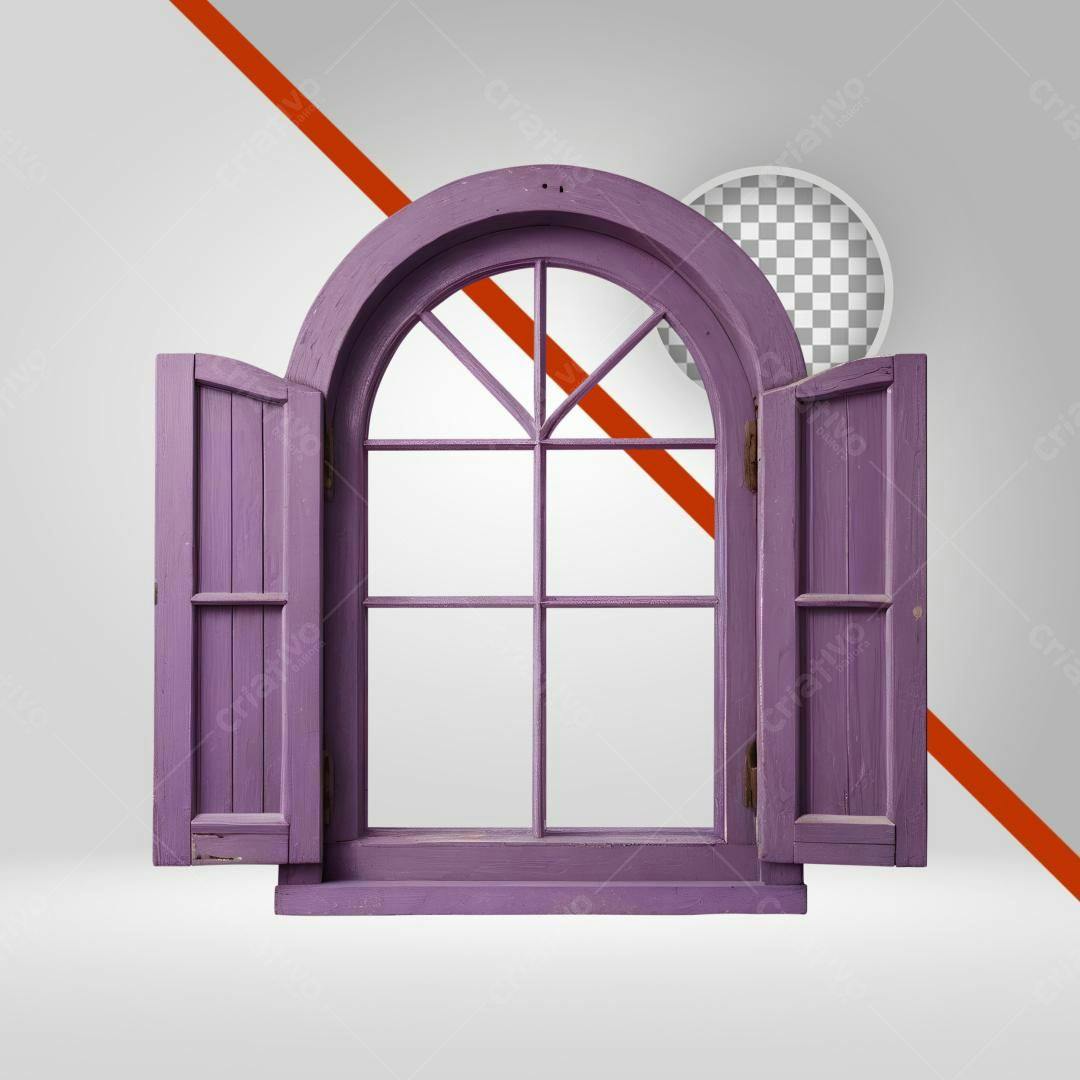 Janela Provençal Lilás PNG com fundo transparente