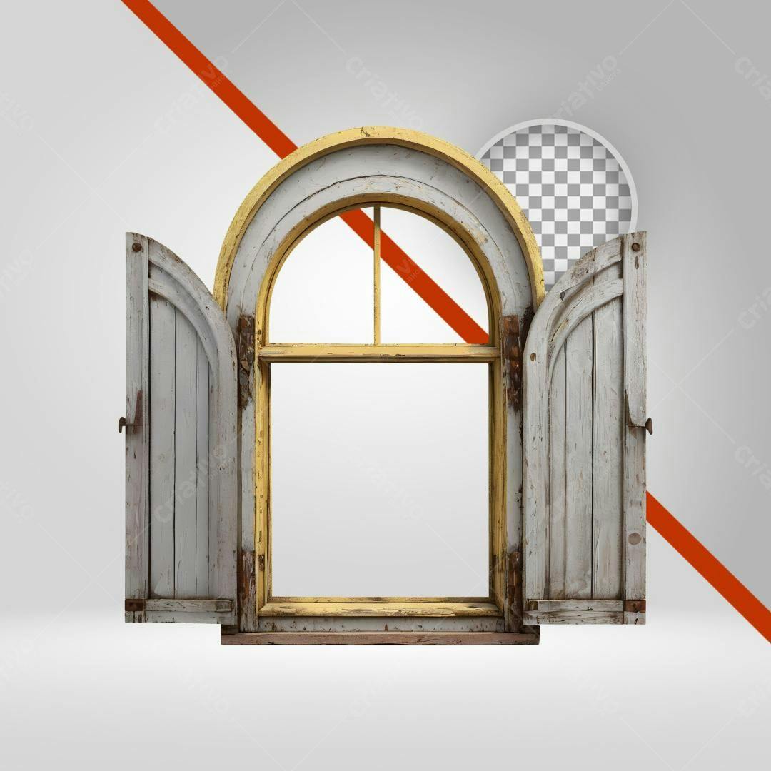 Janela antiga PNG com fundo transparente