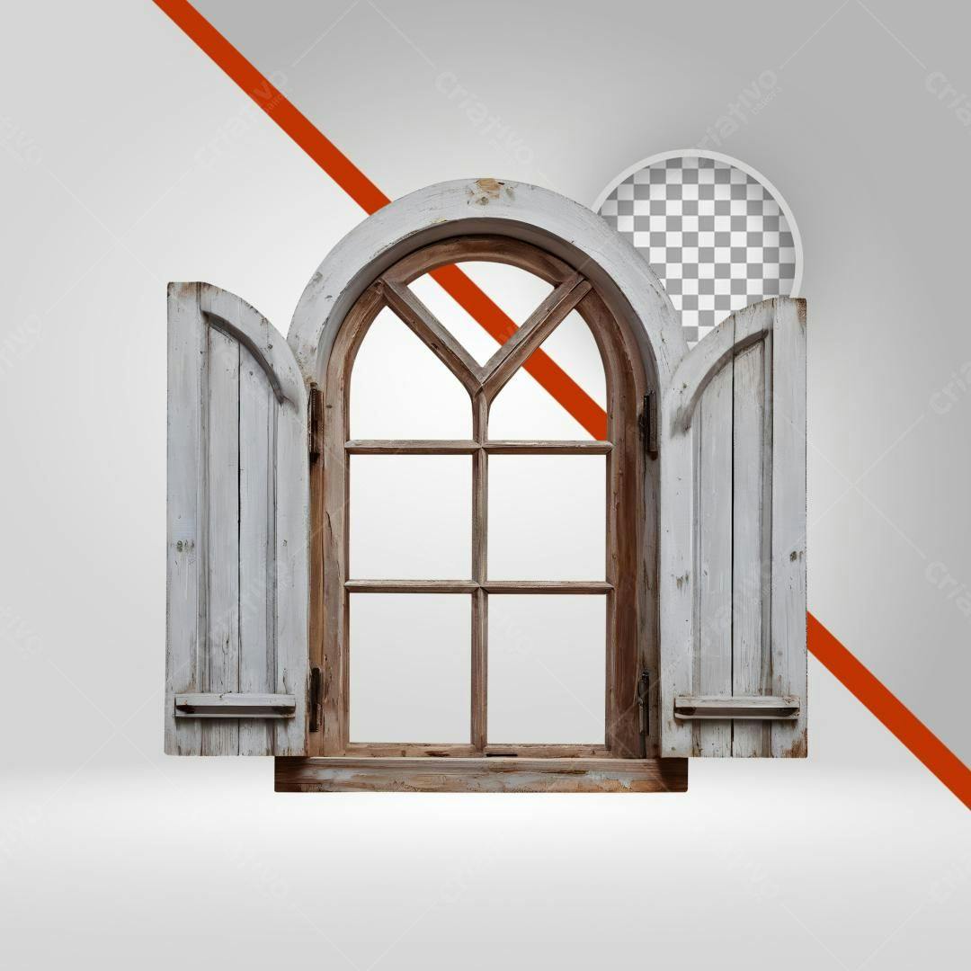 Janela antiga PNG com fundo transparente