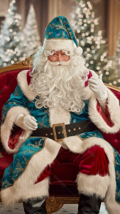 Imagem De Um Papai Noel Em Uma Mansão