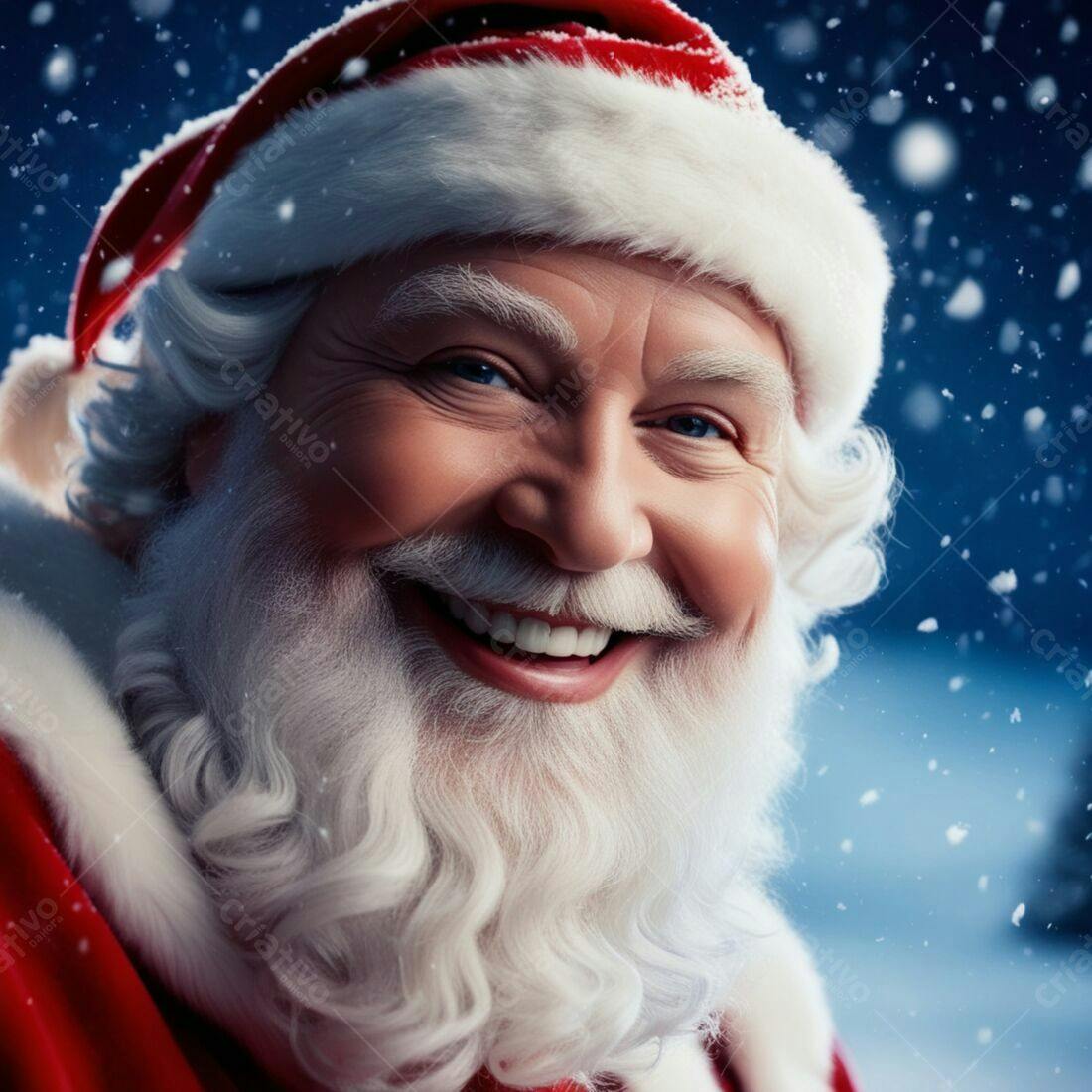 Papai Noel sorrindo Natal nevado
